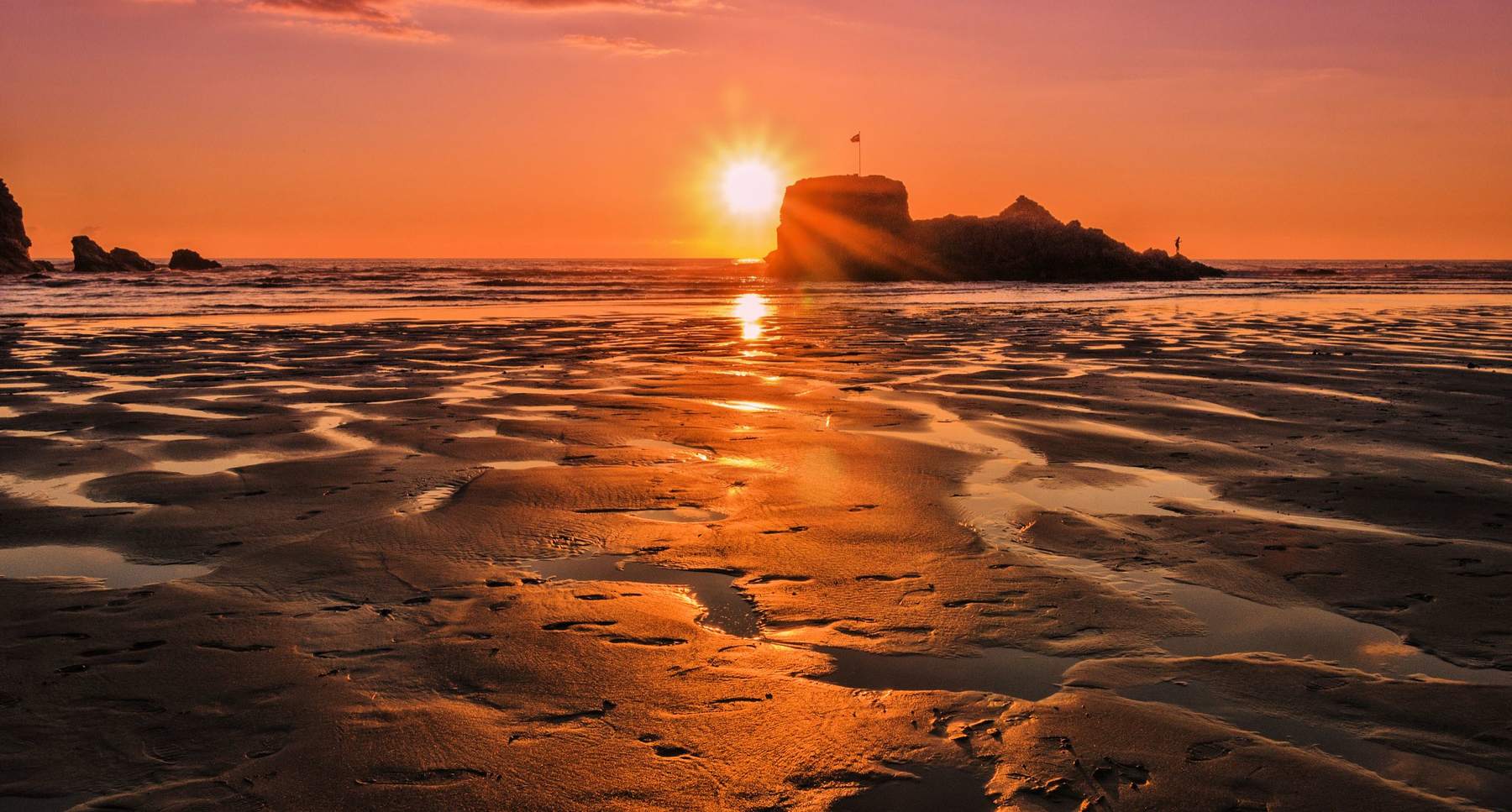 Perranporth at sunset